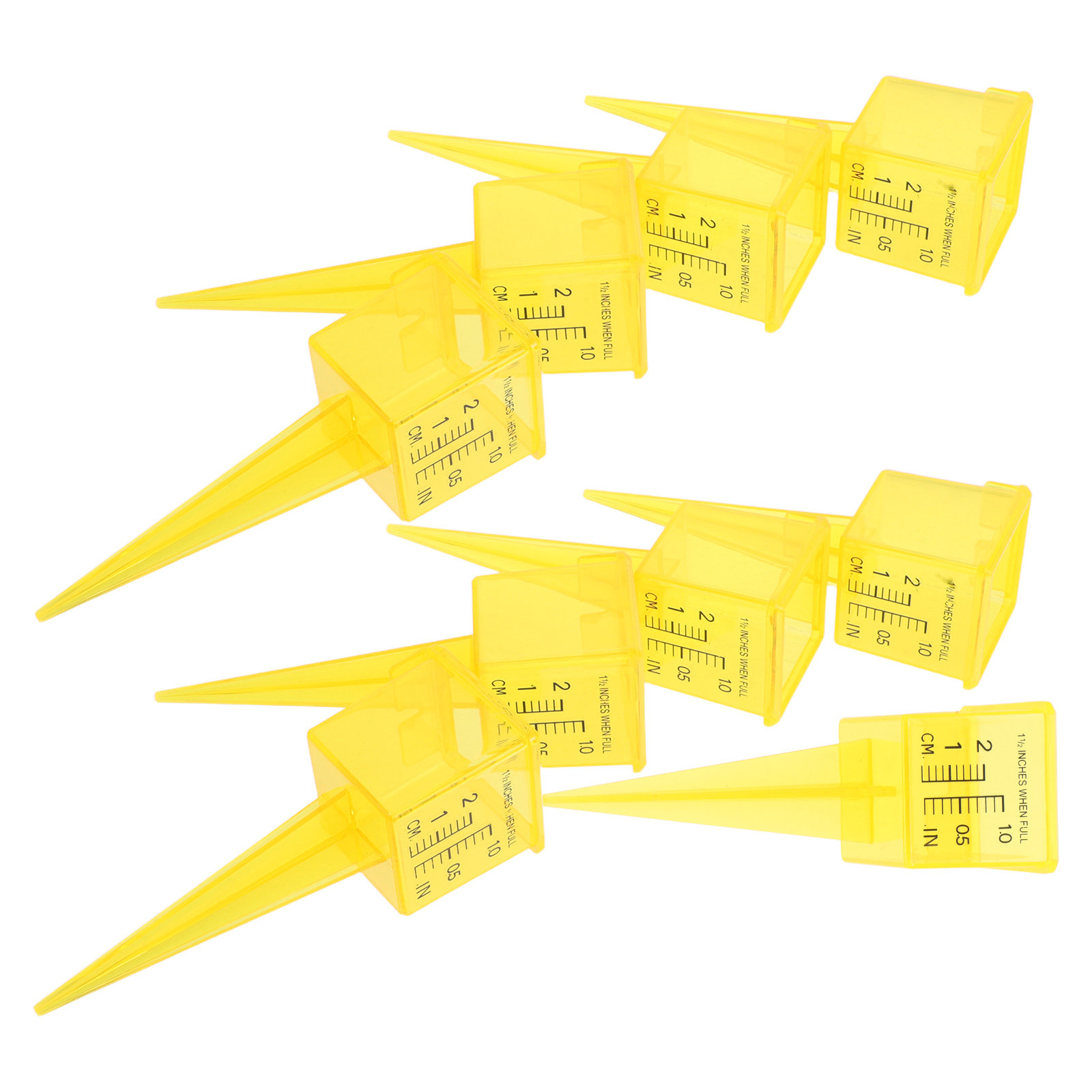 Gardening Tools Plastic - 9個入り屋外用雨量計 1.5インチプラスチック製降雨量測定ツール 芝生庭の灌漑監視用雨量計