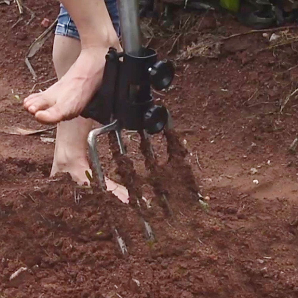 Spade Digging Fork - レバー原理設計の掘削補助ツール クリップとペダルアタッチメント 人間工学に基づいたハンドル 地面回転ツール 土壌ほぐしツール