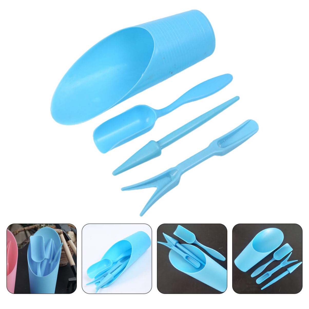 Gardening Tools Wholesale - 4 ピース/セット、プラスチック耐久性のあるバケツシャベル鉢植え栽培シリンダー MeatPlant 土壌シャベルガーデンツールミニ庭の植栽ツール