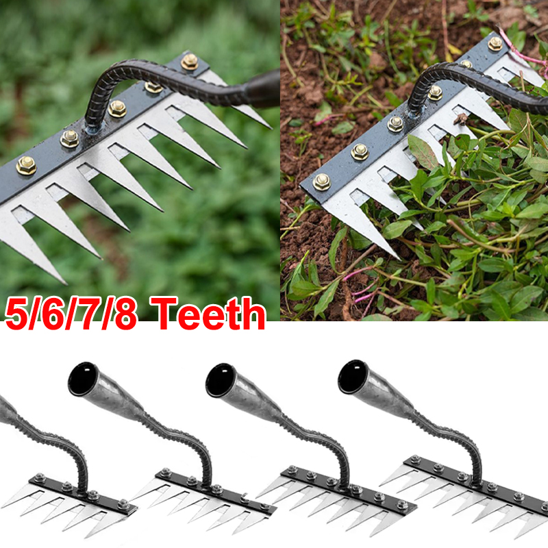Gardening Tools Hoe - 5/6/7/8 歯鉄園芸鍬除草熊手農具把握熊手緩め土壌爪熊手ツールアーティファクトハロー農具