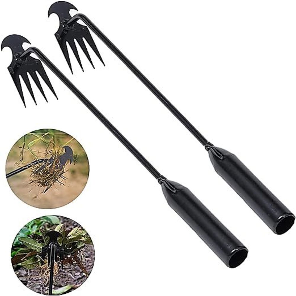 Gardening Tools Hand - 4 歯 - 庭用多機能ハンド除草機 - 耐久性とポータブル庭除草ツール、野菜園芸