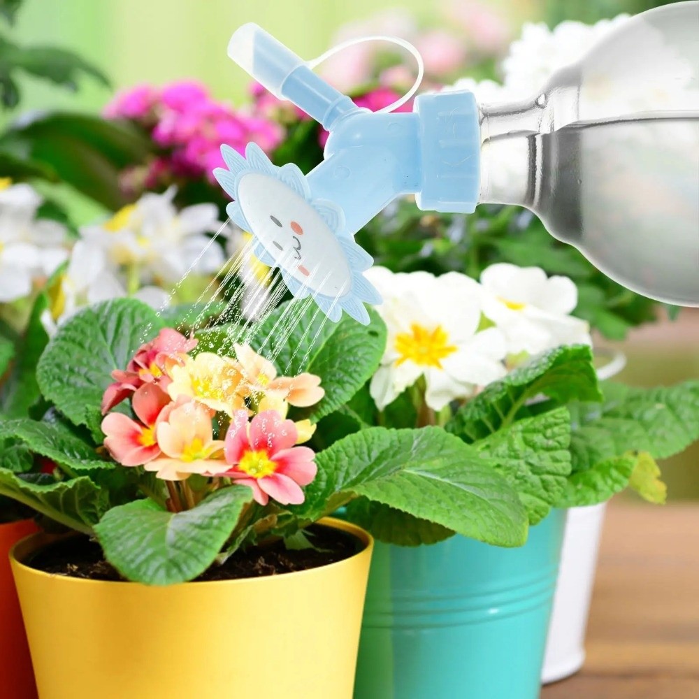 Gardening Tools Cartoon - クリエイティブガーデン散水スプリンクラーノズル漫画風簡単ツールボトルキャップスプリンクラーヘッドアダプター付きボトルガーデン散水器