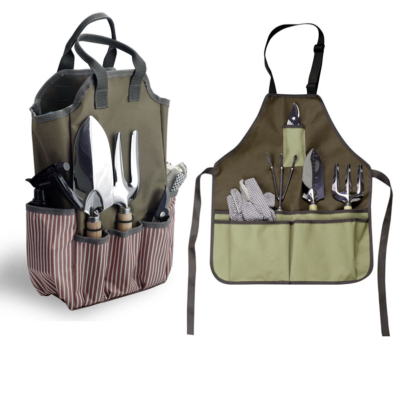 Gardening Tools Hand - ガーデニングツールセット 12点セット 高耐久性 防錆ステンレス鋼製ハンドツール オーガナイザーハンドバッグ付き キャリーバッグ付きエプロン
