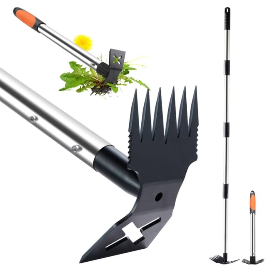 Gardening Tools Hoe - 60インチの長柄除草ツールと17インチの除草ツールガーデニングセット、両面手用除草レーキと鍬、ガーデン除草機、Upro