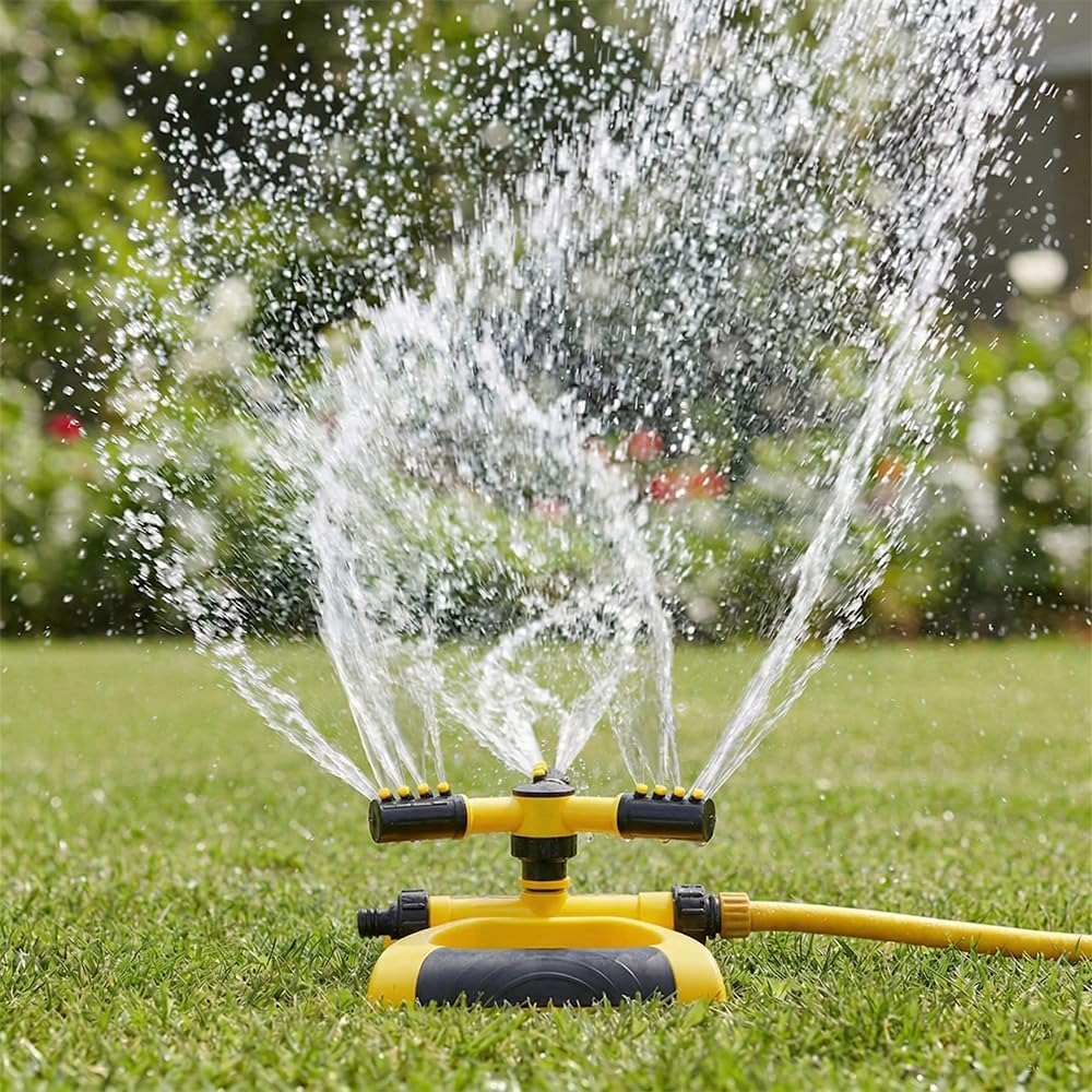 Gardening Tools Plastic - 360度自動回転式スプリンクラー（ベース付き）大範囲カバー ガーデンヤード用散水スプリンクラー 標準ホース灌漑ツール対応