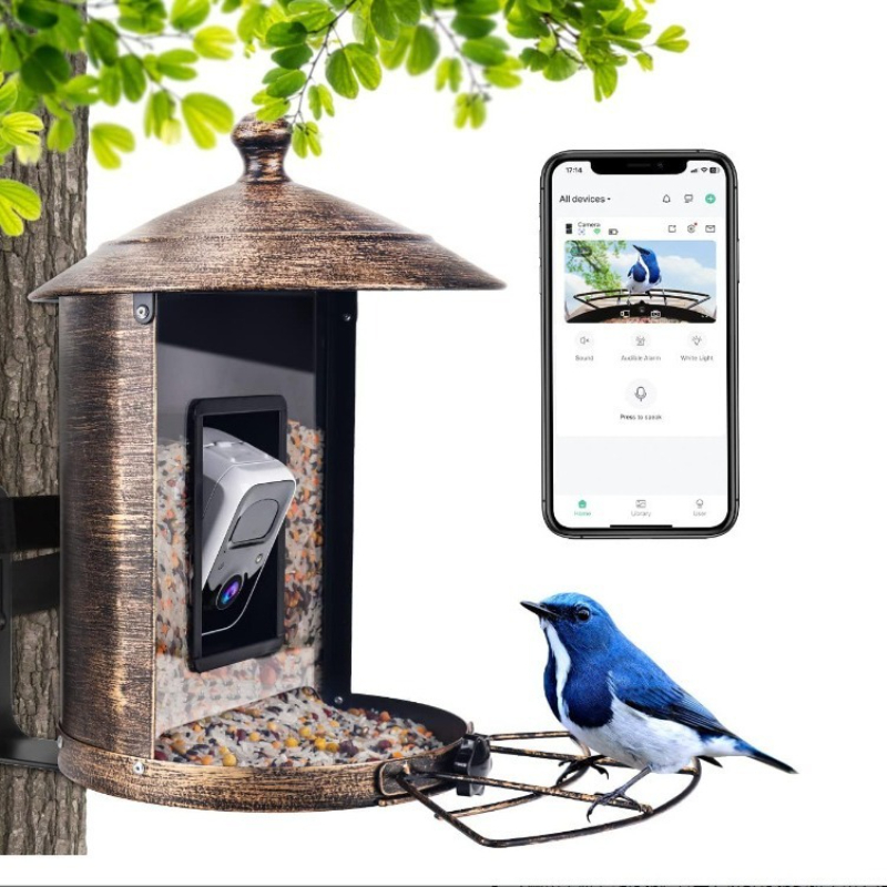 Gardening Tools Definition - AI搭載のカメラ付きインテリジェントバードフィーダー、屋外庭園用、高解像度識別レンズ付き、野鳥用フィーダー