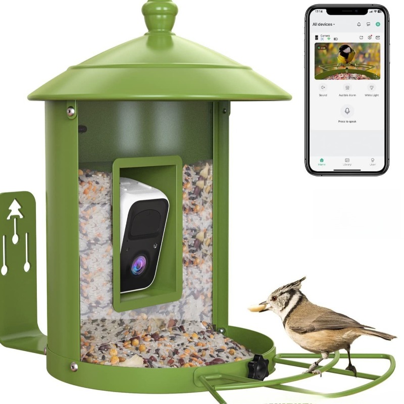Gardening Tools Definition - AI搭載のカメラ付き屋外用インテリジェントバードフィーダー、高解像度のレンズによる識別機能付き、カスタム可能な野鳥用フィーダー