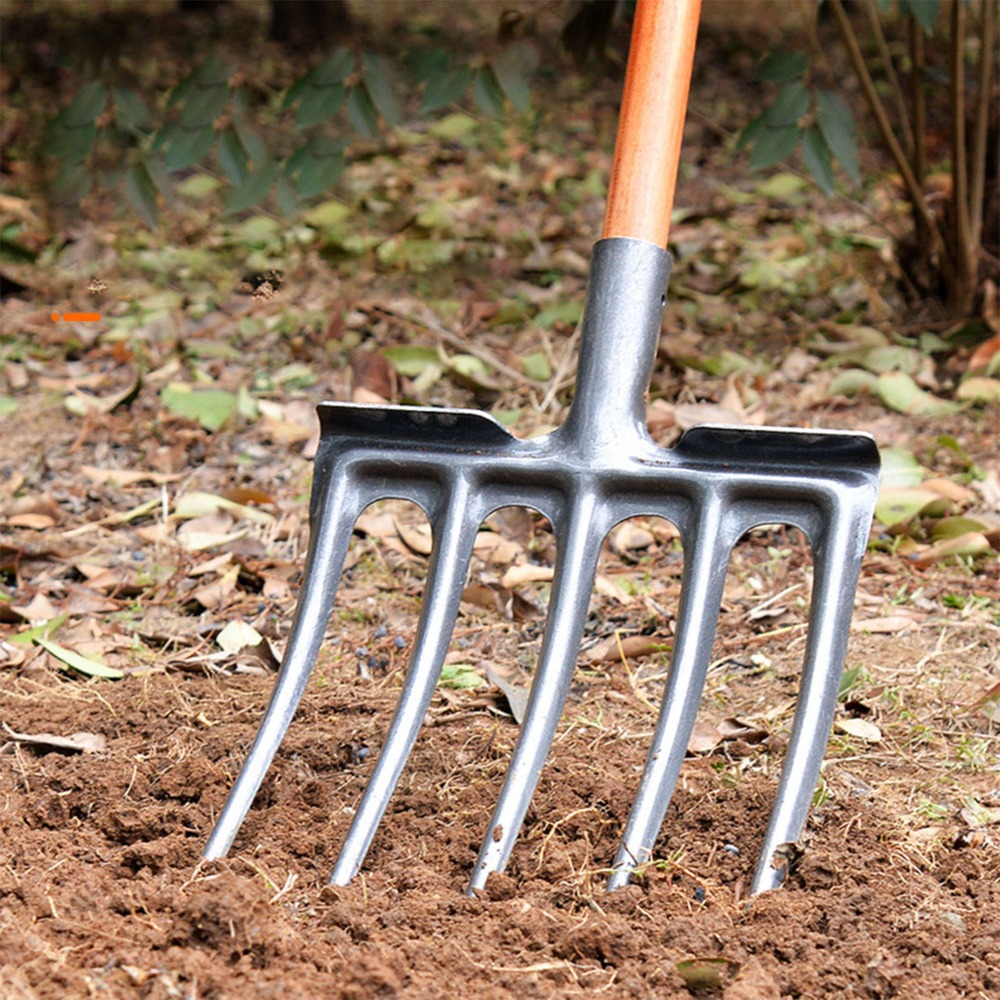 頑丈な高炭素鋼製掘削フォーク 4本爪 破損防止 ガーデンフォ - Spade Digging Fork のレビューと価格