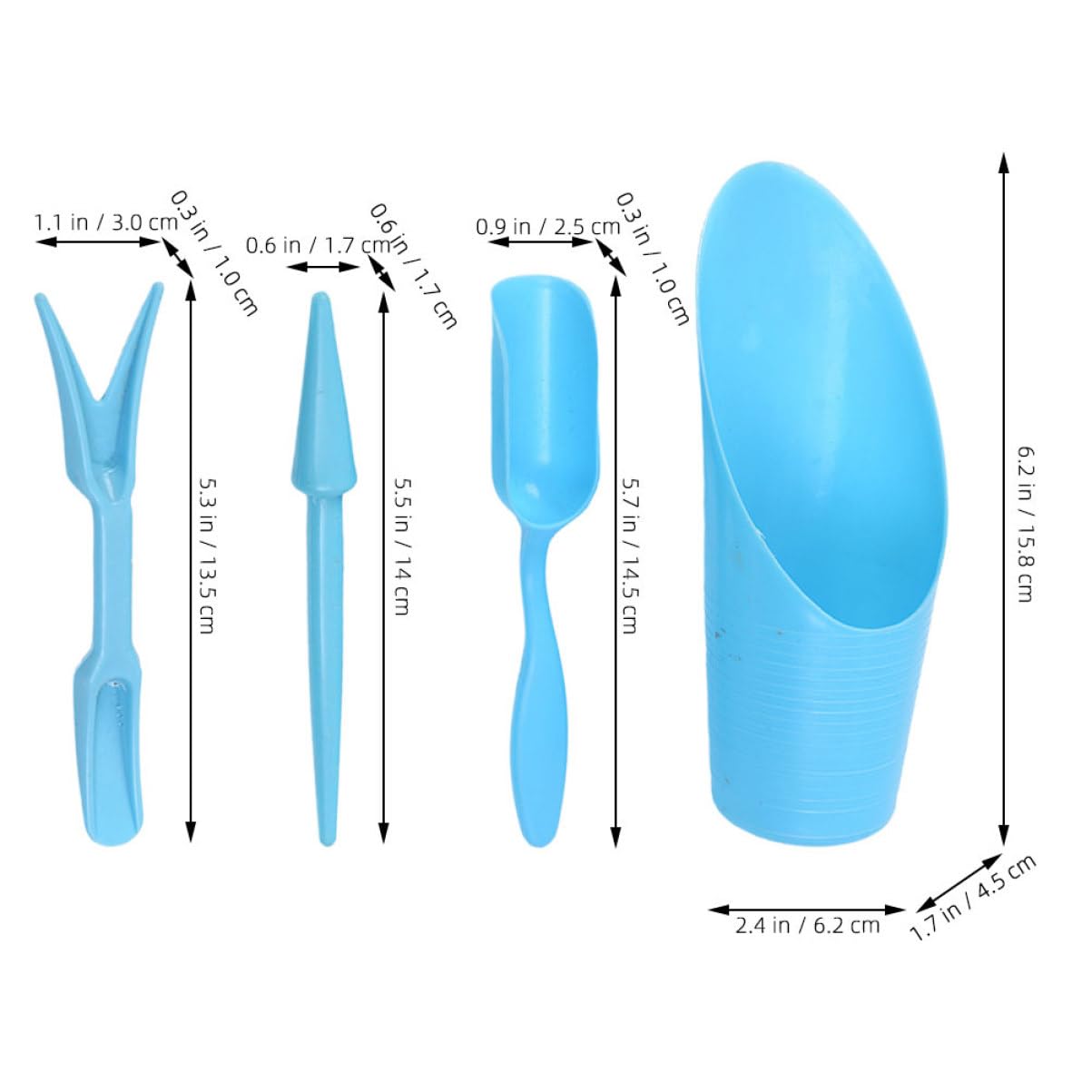 4 ピース/セット、プラスチック耐久性のあるバケツシャベル鉢 - Gardening Tools Wholesale のレビューと価格