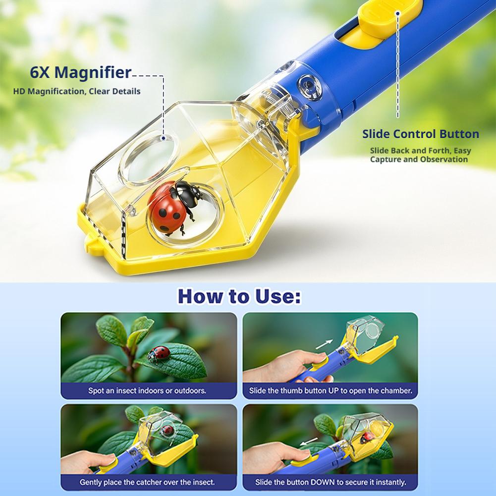 ハンドヘルド昆虫キャッチャービューアーツール 6X 拡大鏡子 - Gardening Tools For Toddlers のレビューと価格