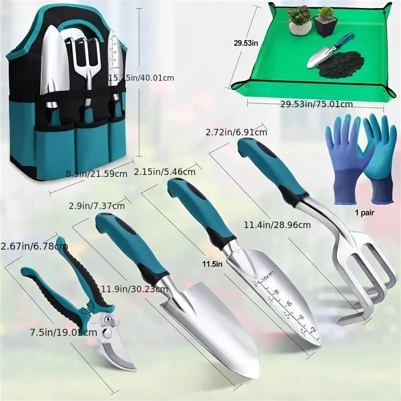 7個入りガーデンハンドツールセット、頑丈で耐久性のある植え付 - Spade Digging Fork のレビューと価格