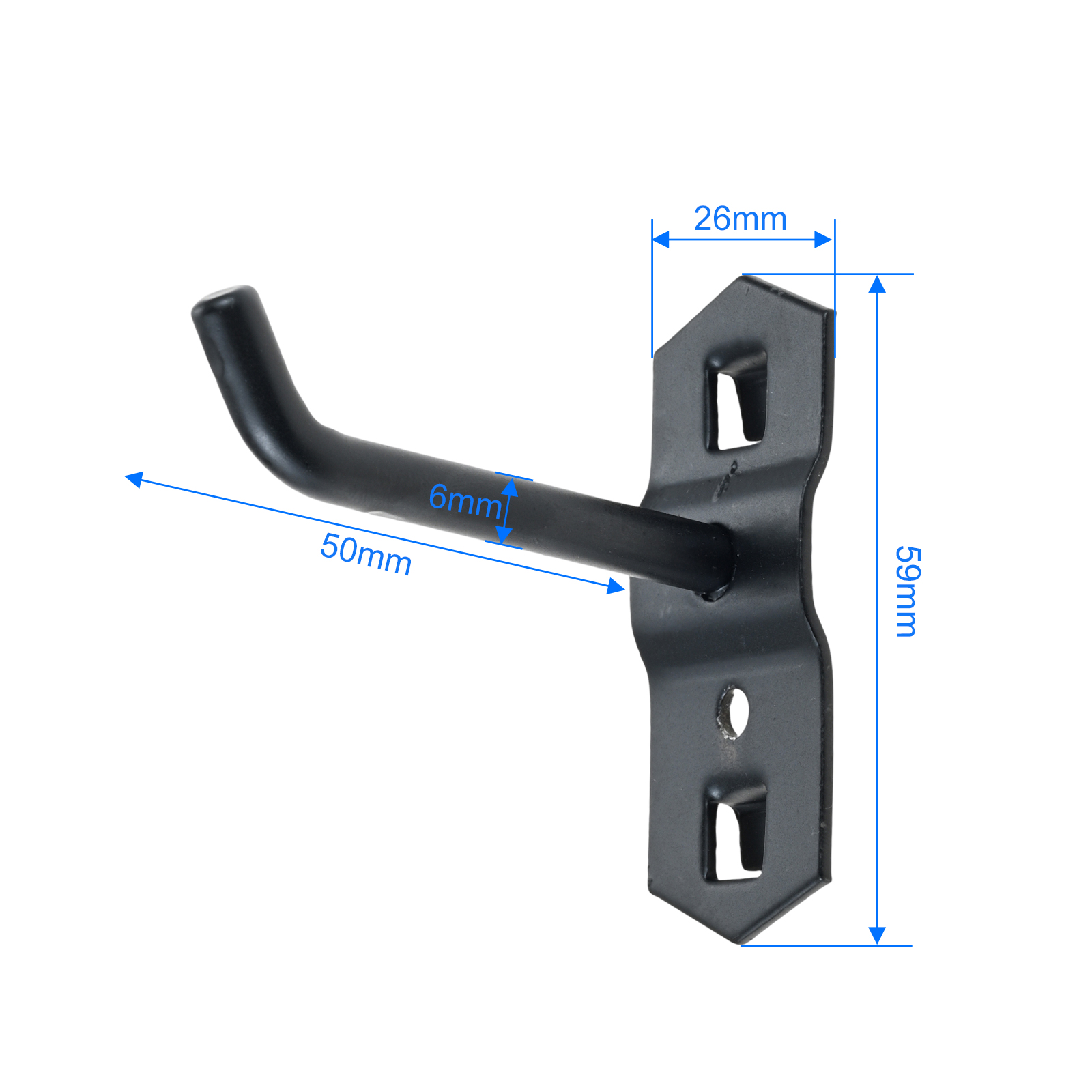 10個/セット 50mm ブラックホールボードフック スチー - Gardening Tools Wholesale のレビューと価格