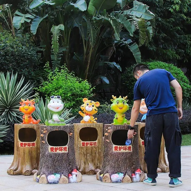 屋外庭園漫画動物十二支ゴミ箱グラスファイバー彫刻幼稚園景勝地 - Gardening Tools Cartoon のレビューと価格