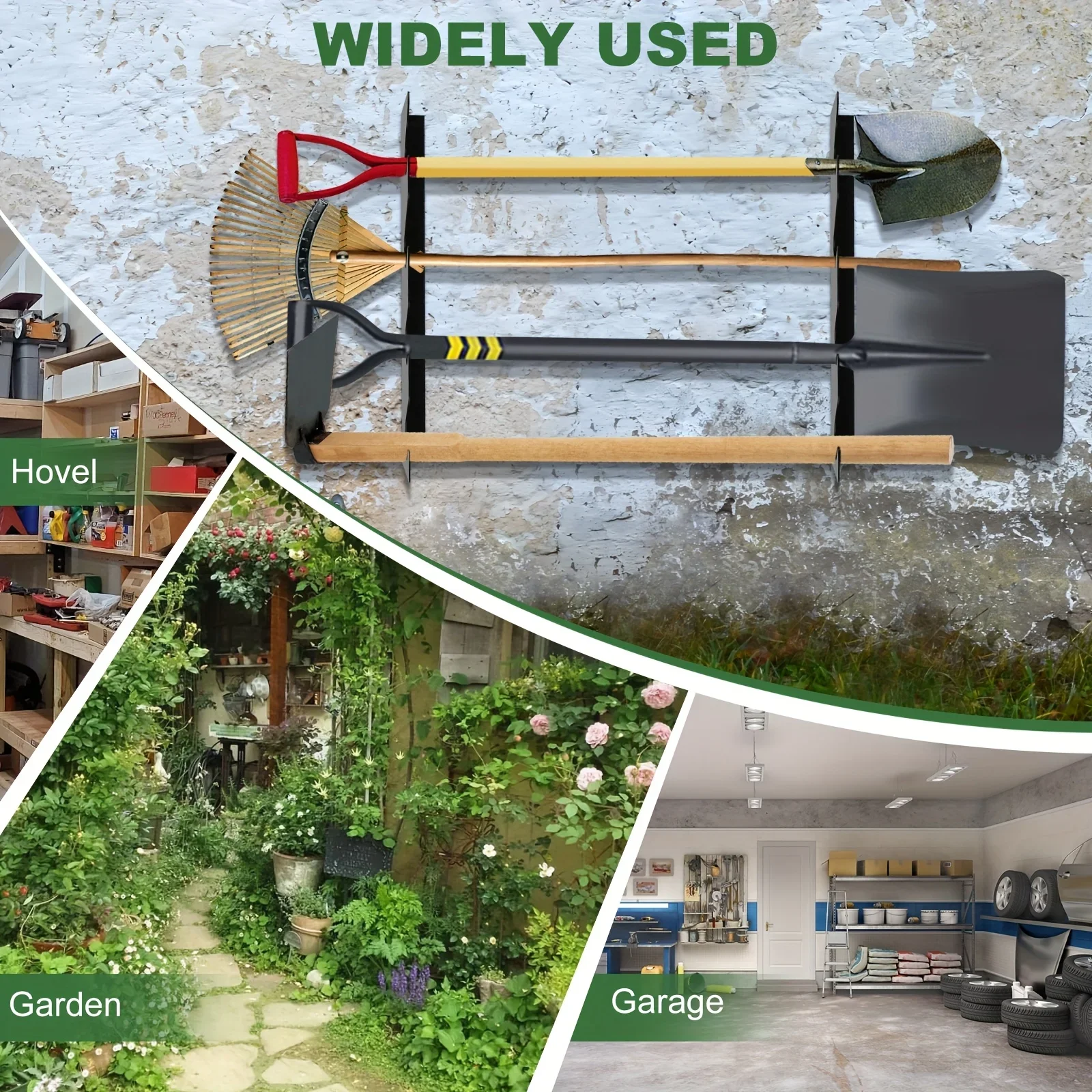 頑丈な金属製ガーデンツールホルダー、シャベルと熊手の収納付き - Gardening Tools Hoe のレビューと価格
