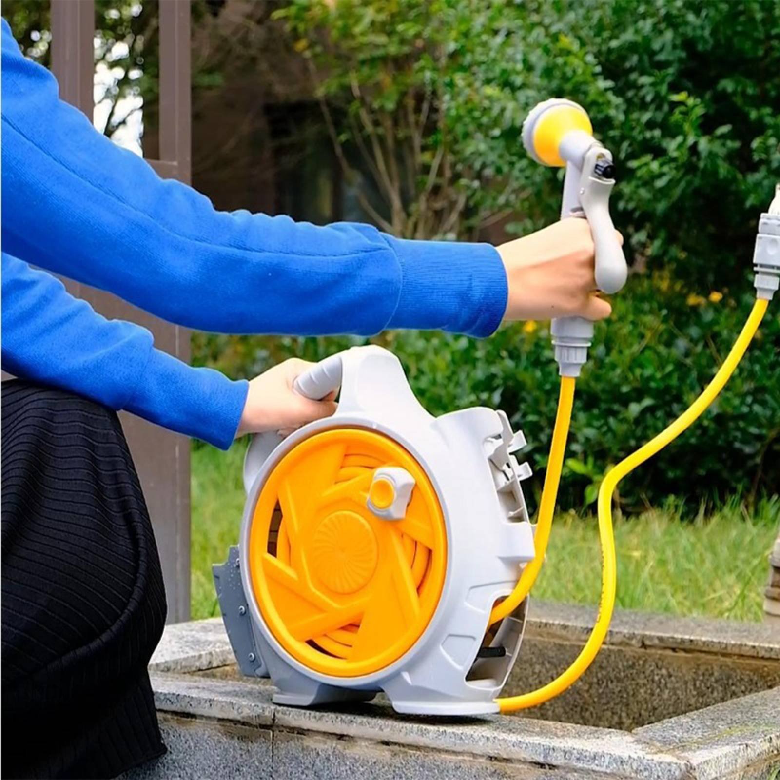 手持ち式水道ホースリール、絡まりにくい、持ち運び可能なホース - Gardening Tools Hand のレビューと価格
