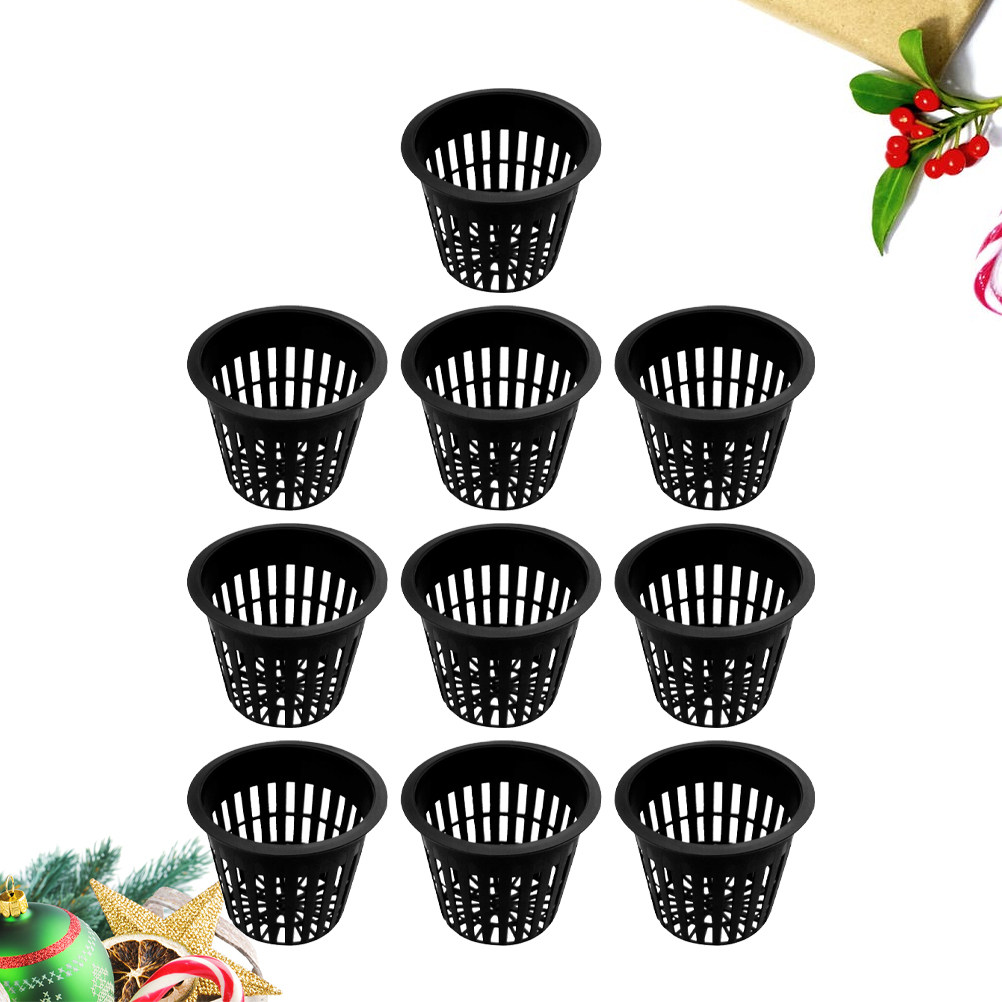 10個入り プラスチック製 水耕栽培用植栽バスケット ブラッ - Gardening Tools Plastic のレビューと価格
