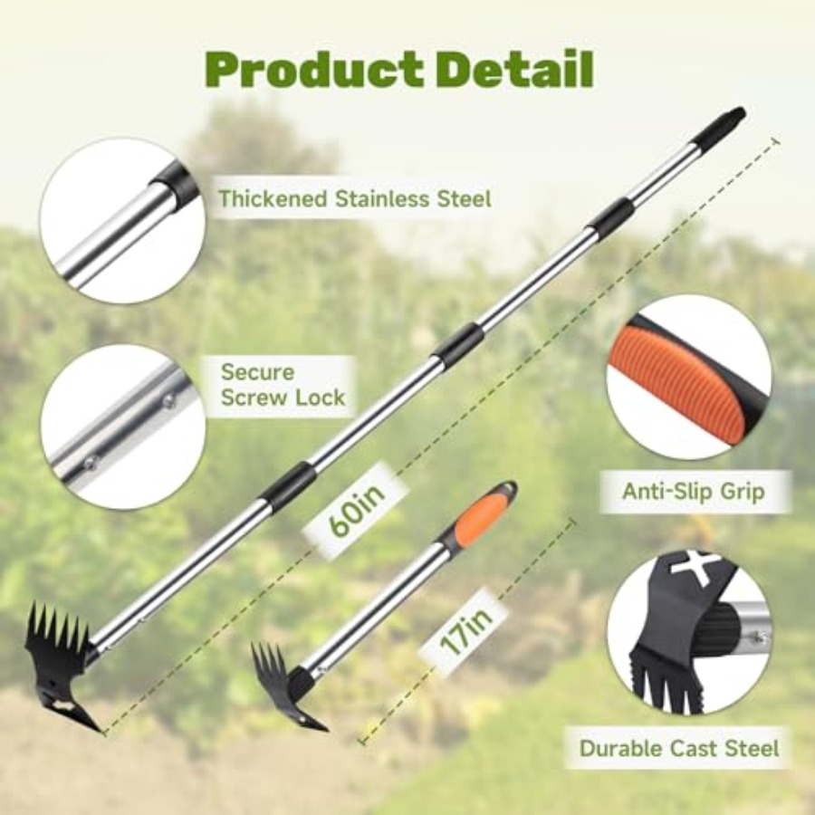 60インチの長柄除草ツールと17インチの除草ツールガーデニン - Gardening Tools Hoe のレビューと価格
