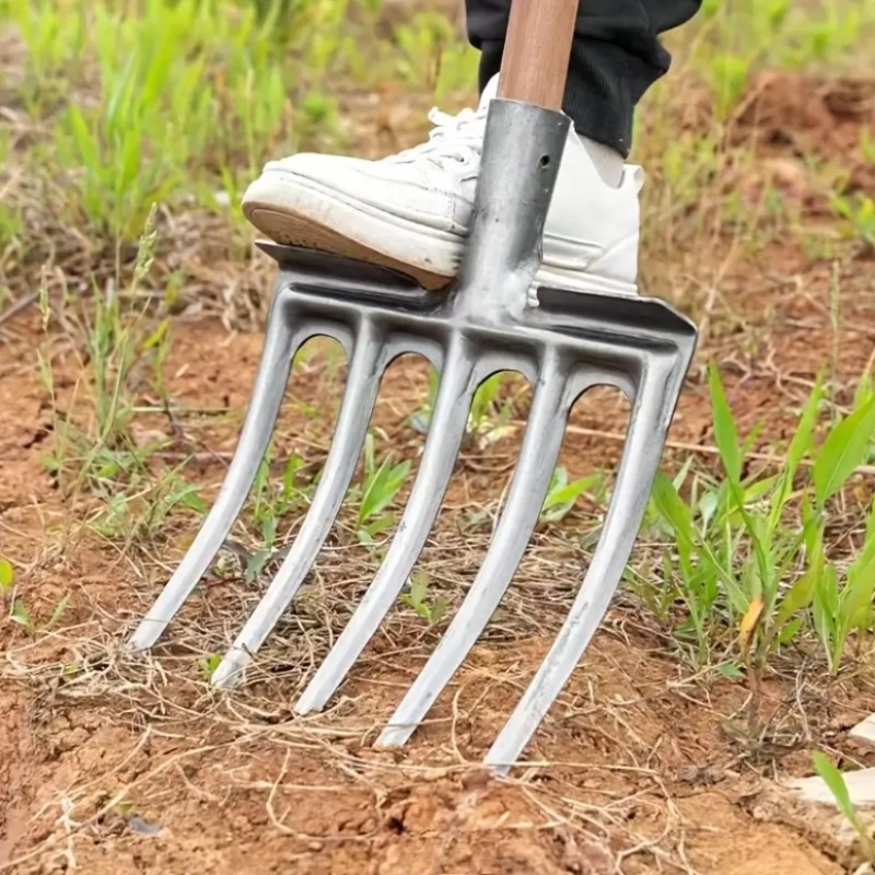 マンガン鋼製ガーデンディギングフォーク - 一体型4本爪耕う - Spade Digging Fork のレビューと価格