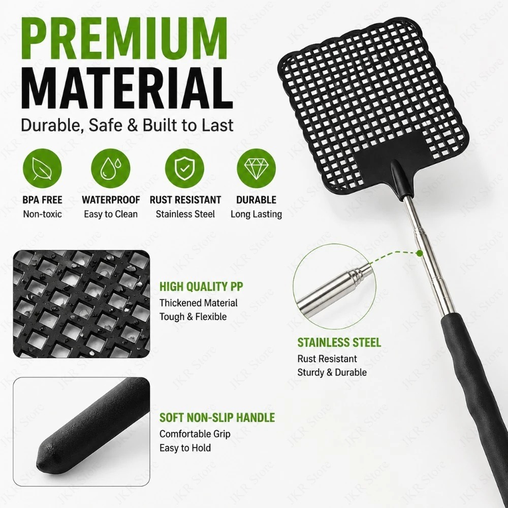 黒色のハエたたき 1/2/5個パック ステンレス鋼 拡張デザ - Gardening Tools Uses のレビューと価格