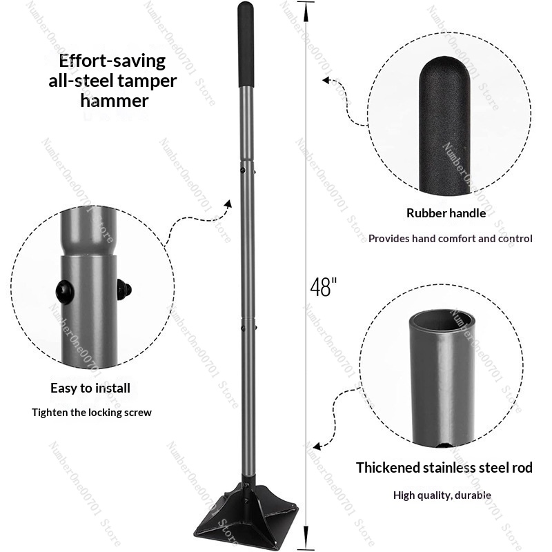 取り外し可能なスチール製ガーデンタンパー、地面圧縮機、平面土 - Gardening Tools Uses のレビューと価格