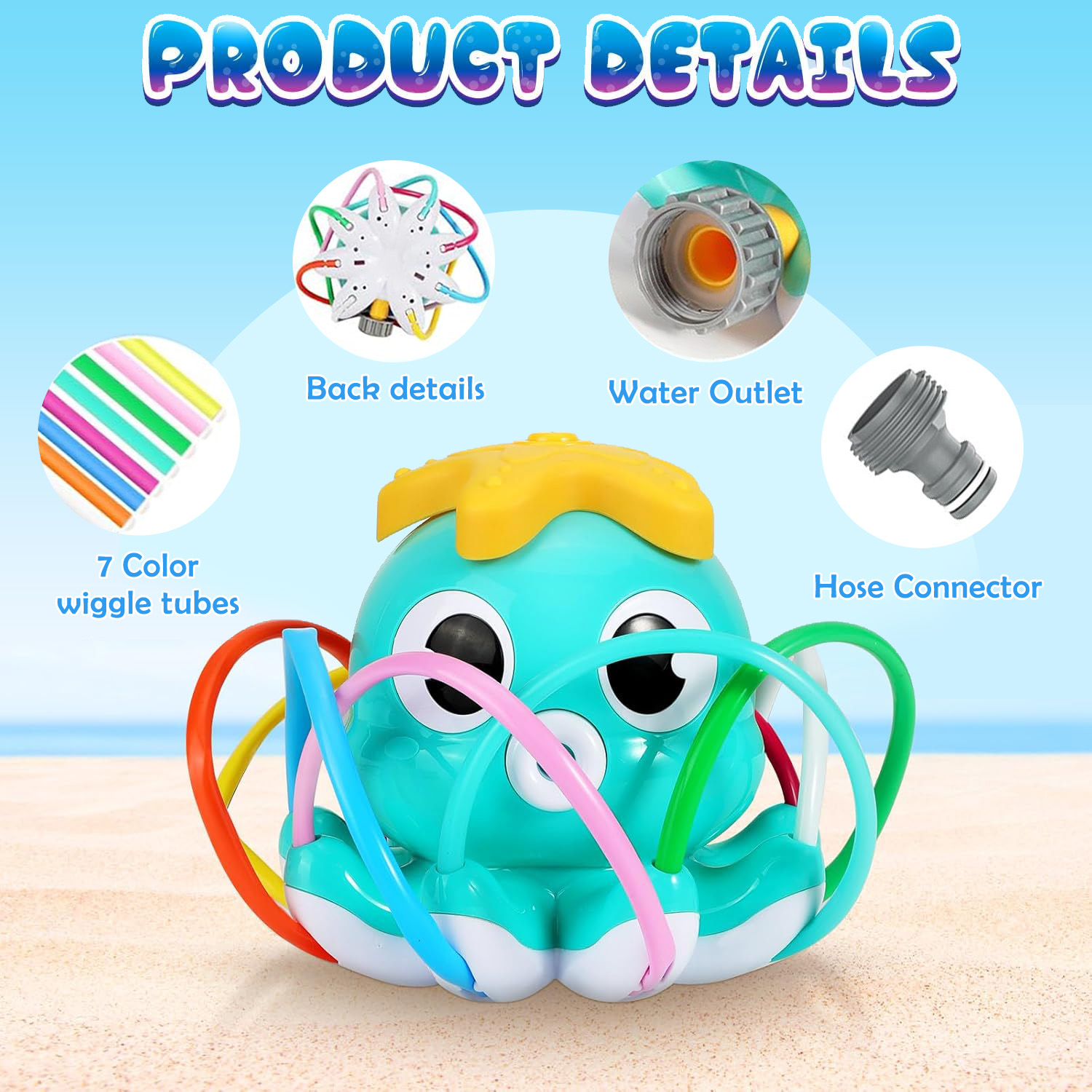 タコ型スプリンクラー 水遊び 屋外おもちゃ 裏庭 ガーデン  - Gardening Tools Cartoon のレビューと価格