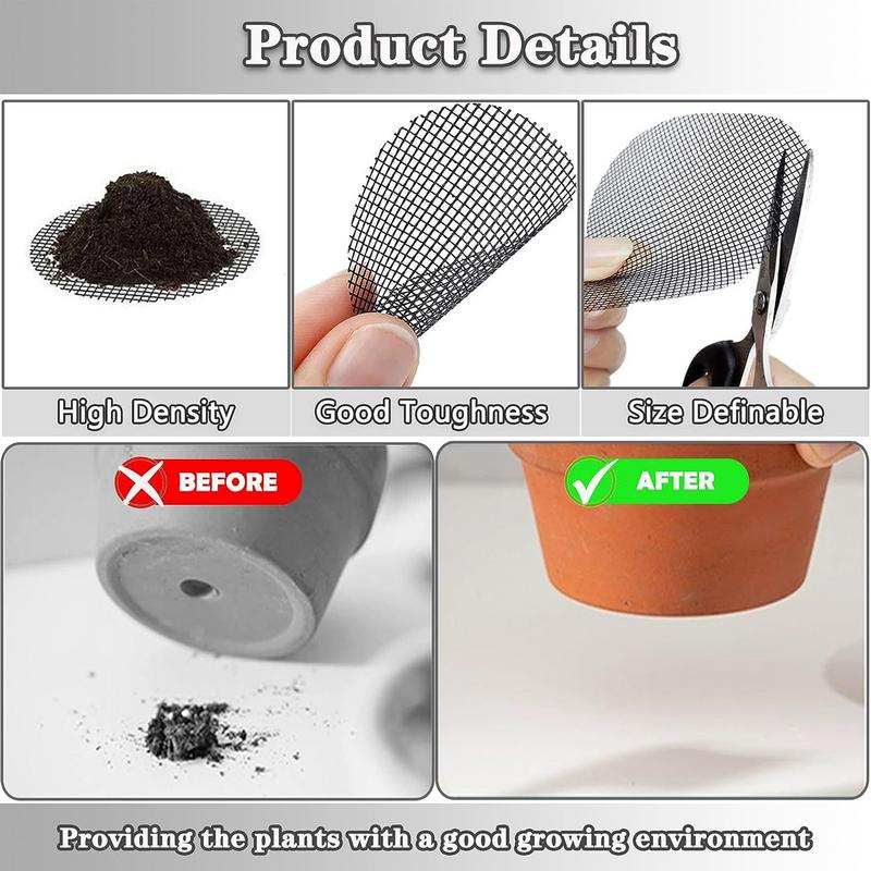 植木鉢底用メッシュパッド、丸型排水穴付きスクリーン、土壌損失 - Gardening Tools For Sale のレビューと価格