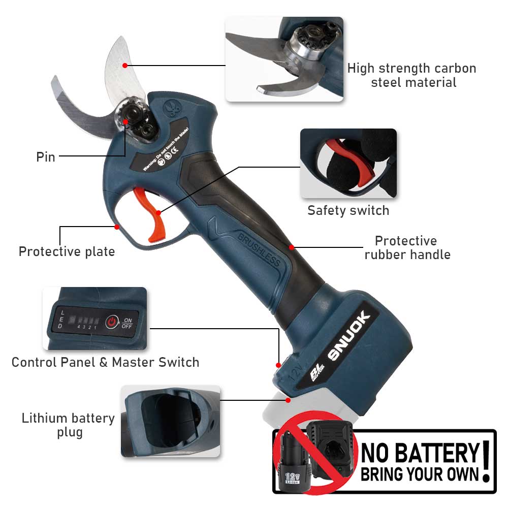 SNUOK 12V ブラシレス電動剪定鋏 DIY 屋外庭園盆 - Gardening Tool Diy のレビューと価格