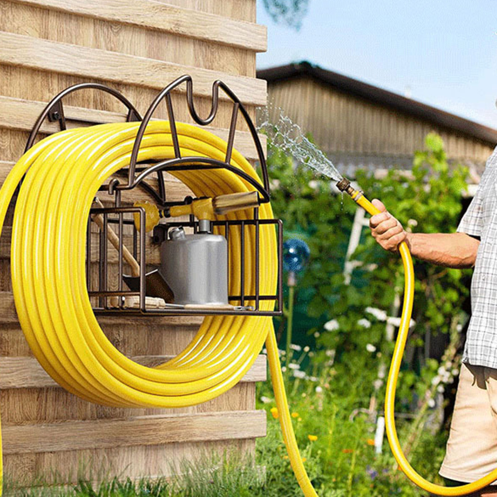 壁掛け式ガーデンホースホルダー、ツールオーガナイザーブラケッ - Gardening Tools Hoe のレビューと価格