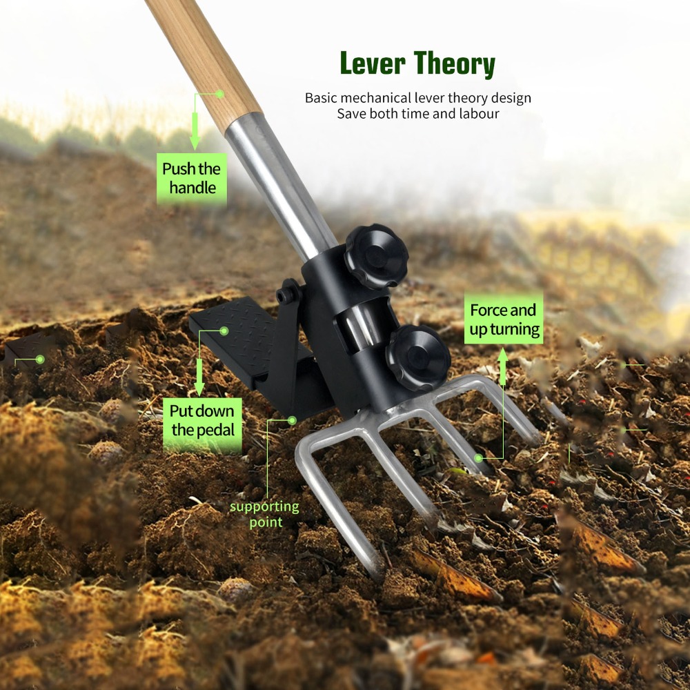 レバー原理設計の掘削補助ツール クリップとペダルアタッチメン - Spade Digging Fork のレビューと価格